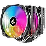 Forgeon Disipador CPU Windlord ARGB 6 Heatpipes Doble Torre 2x140mm Negro, Refrigeración por Aire, Iluminación ARGB, Ventiladores Silenciosos, Compatible Intel AMD