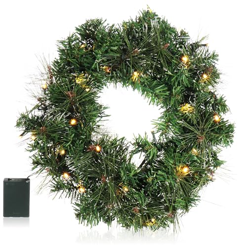 COM-FOUR® LED Türkranz Weihnachten - Adventskranz mit...