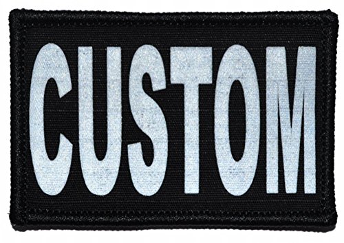 Custom Reflective Patch - 2 x 3 inch Custom Text Patch - Black