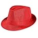 Produktbild Fenverk Panama Fedora Trilby Gangster Hut Sonnenhut Mit Stoffband Street Style Herren Damen Panamahut Sommerhut Beach Strohhut Jazz Trilbyhut HüTe Kappe(L Rot)
