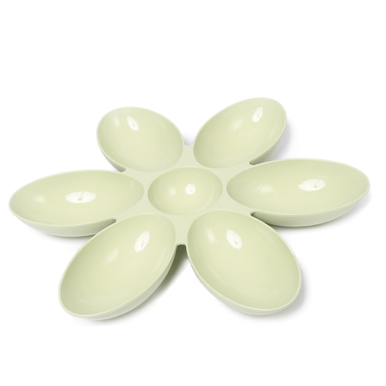 Agoky Multi Cat Feeder 6 Petals Flower Petal Shaped Dog Food Bowl Non-slip Durable Plastic Pet Feeding Dishes For Food And Water Green One Size