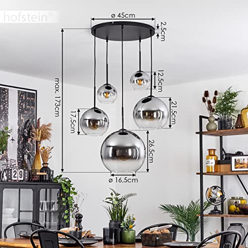 Lampe à suspendre noire en verre pour éclairage intérieur moderne E27