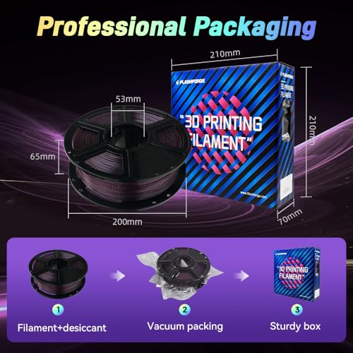 Image of FLASHFORGE Chameleon Gradient Rapid PLA Filament Burnt Titanium & Abyssal Rede, High Speed PLA Filament 1.75mm Max 500mm /s Fast Printing, Displays Shimmering Effects from Various Angles and Light