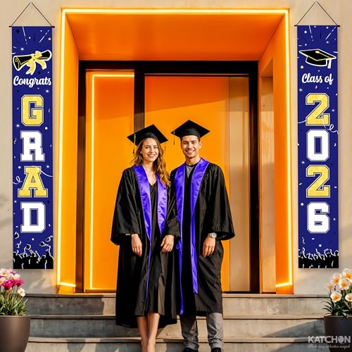 Image of Graduation Decorations 2026 | Large 2026 Grad Door Banner - 72x12 Inch | Hanging Grad Door Decorations | Congrats Grad Banner 2026 for Graduation 2026 | KatchOn
