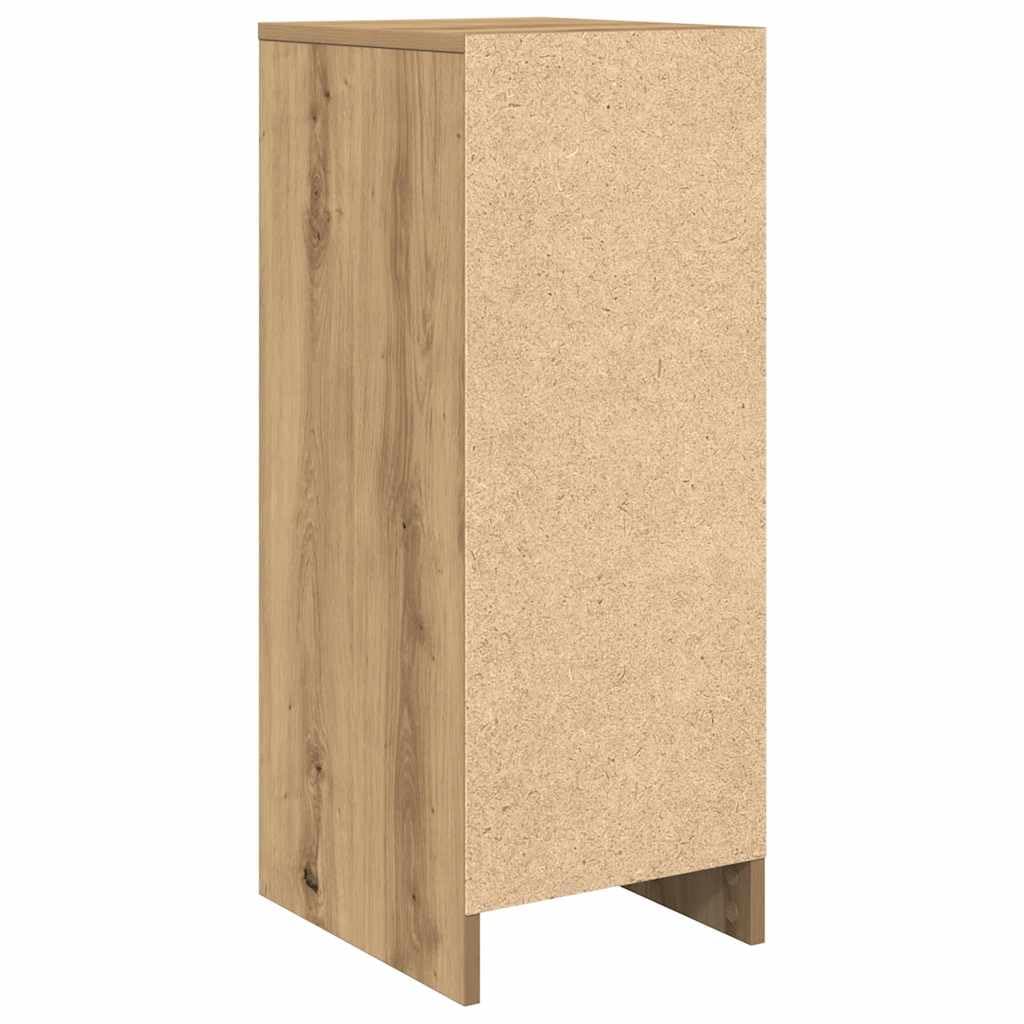 Schuhschrank Artisan-Eiche 29,5x34x76 cm Holzwerkstoff | Viel Stauraum, Türen verbergen Schuhe, Feuchtes Tuch reinigt, Wandhalterung inklusive