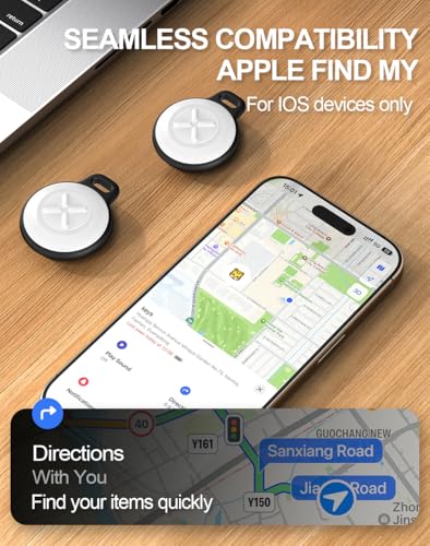 QNCZ Key Tracker, Air Tags-2 Pack, Luggage Tracker Works with Apple Find My (iOS only), Water-Resistant, GPS Tracker Tags for Wallet, Luggage, Keys, Backpack, Black - Image 3