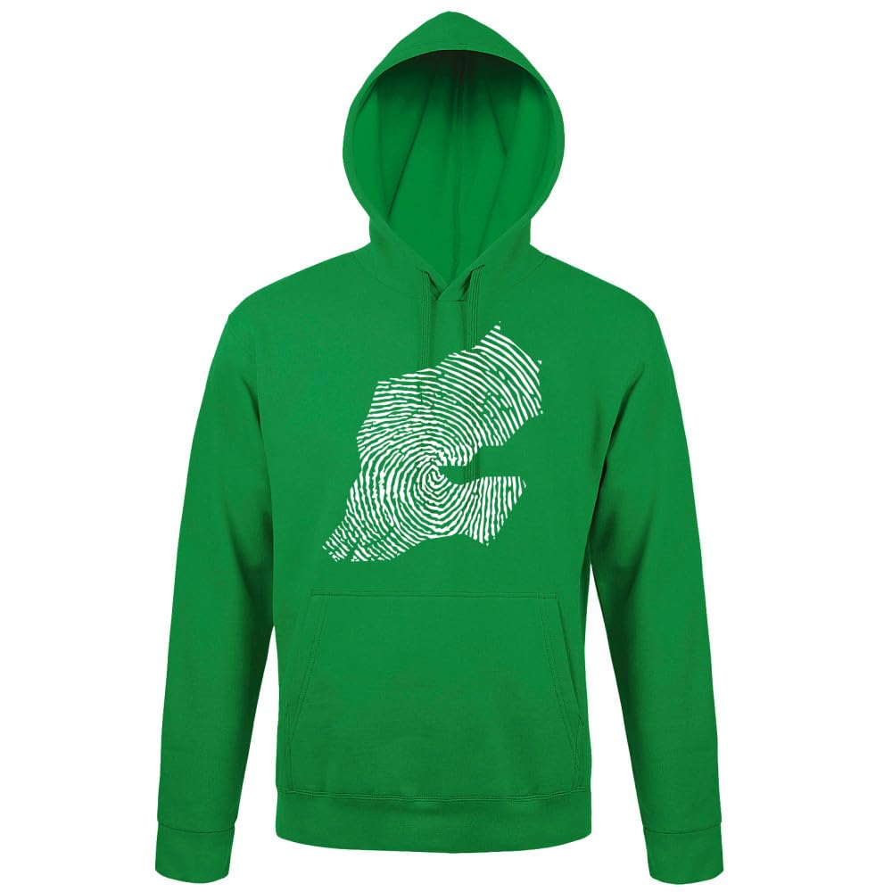 Dżibuti męska bluza z kapturem z nadrukiem palców, zielony, 3XL