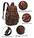 HuaChen Vintage Canvas Backpack, Large Capacity Rucksack with Leather, 15″ Laptop Compartment & Hidden Anti‑Theft Pocket,Hiking/School/Travel Daypack for Men & Women - M32 Coffee L