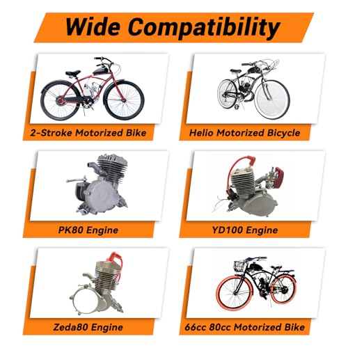 Image of FVRITO Performance Exhaust Muffler Expansion Chamber Pipe Silencer Gasket for 2 Stroke 50cc 66cc 80cc Engine Gas Motorized Bicycle Motor Bike Black