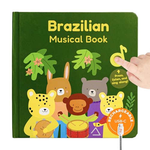 Image of Cali's Books Brazilian Nursery Rhymes Book - Portuguese Sound Book for Toddlers 1-3 Years Old, Educational Music Toys for Bilingual Kids with Lyrics & Translations, Musical Baby Books for Children