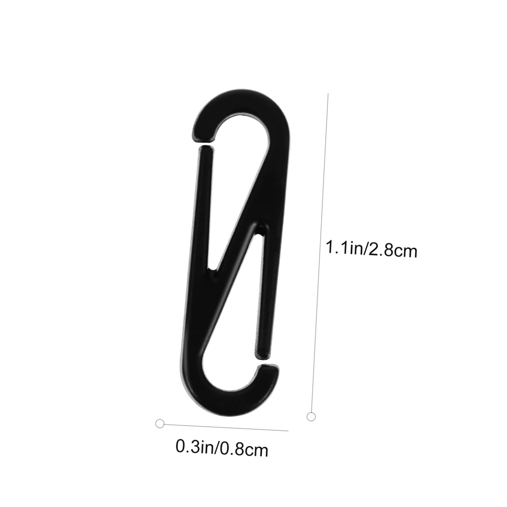Angoily 100pcs 8-Shaped Hook Snap Lobster Carabiner Clip Gloves Hanging Large Key Lanyard S-Shaped Hook Clasp Hooks Hook Accessories Lanyard Hooks Hook Buckle Plastic Black