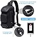 SMONT Sling Bag for Men, Chest Shoulder Bag with USB Charging Port Anti Theft Waterproof Black