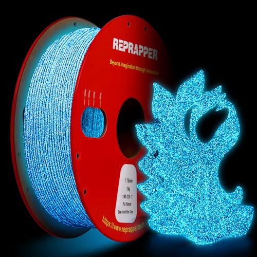 Image of RepRapper Glitter Glow in The Dark Blue 3D Printer Filament, Shiny Galaxy 1KG PLA Filament (2.2lbs) 1.75mm, Sparkle Laser Series 3D Printing Filament for 3D Printer