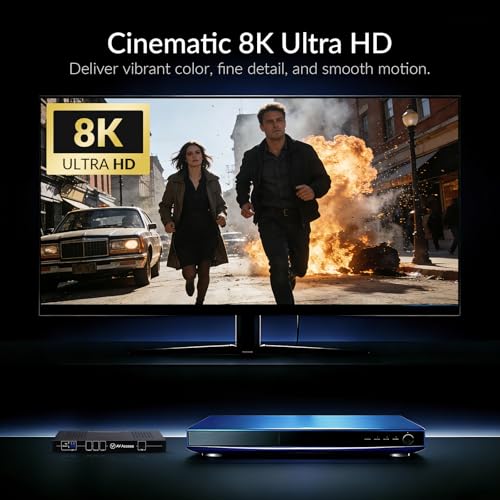 Image of AV Access 8K HDMI Extender Over Cat 6a /7, 40m /131ft HDBaseT Extender Supports 8K@60Hz, Zero Latency, HDR10, Audio Extraction, Bi-Directional IR /RS232, PoC, HDCP 2.3&EDID Management for Home Theater