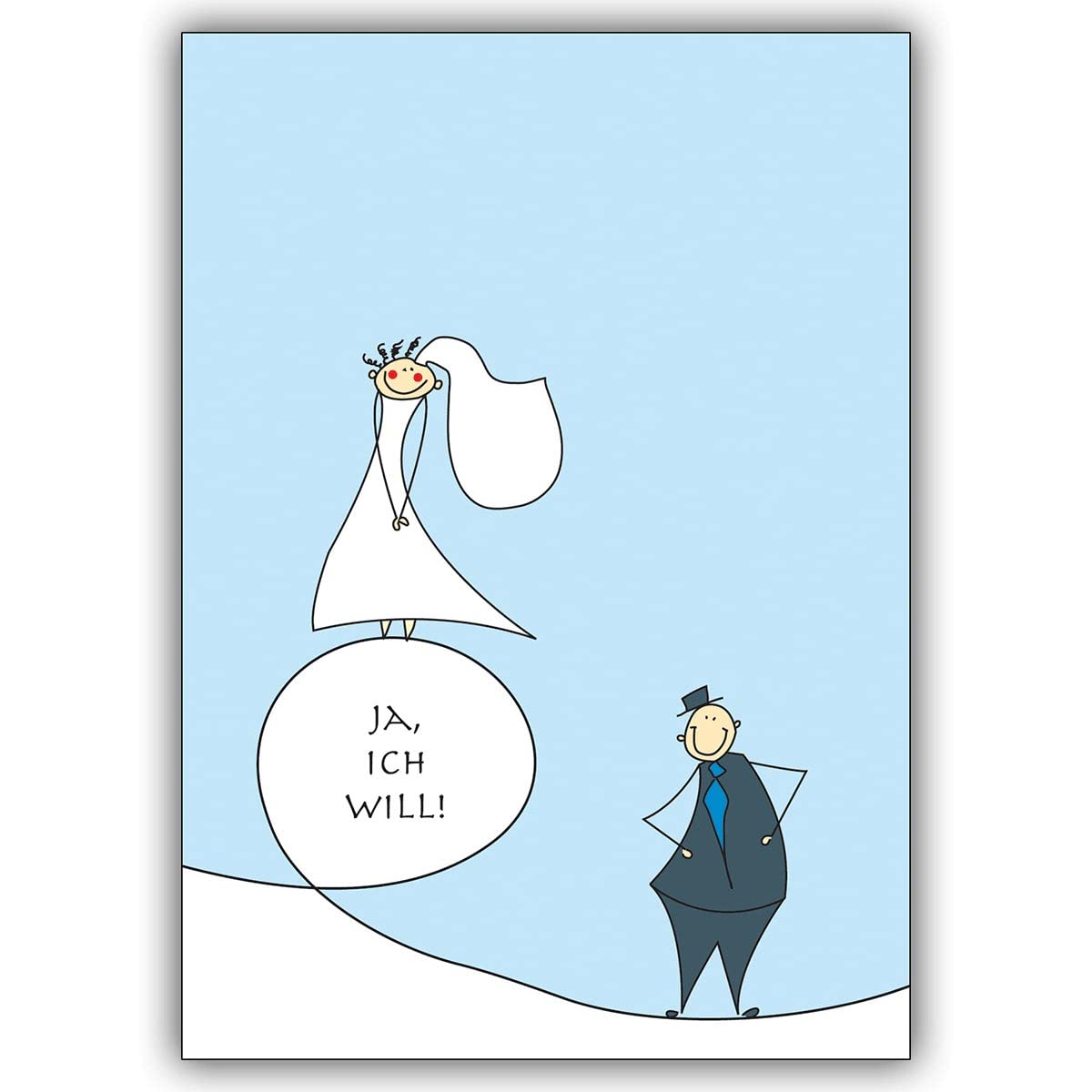 16 Hochzeitskarten (16er Set): Romantische Hochzeitskarte für die zukünftige Braut: Ja, ich will! • schöne Klappkarte mit Umschlag als Grußkarte