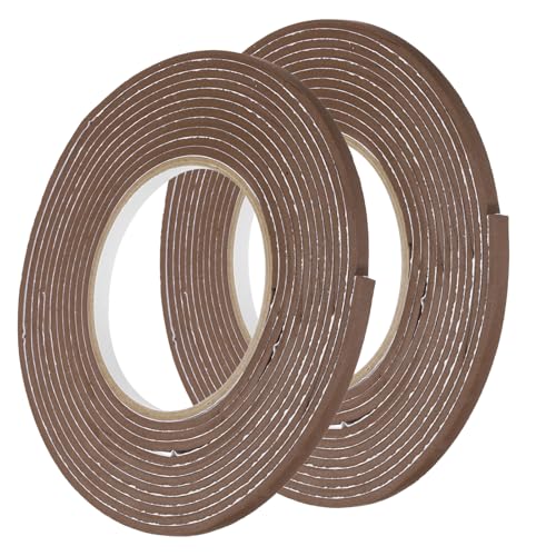 Image of uxcell 2pcs Rolls Single Sided Foam Tape Removeable EVA Sponge Mounting Tape Strong Adhesive Tape Strips(Brown, 13ft x 1 /4 inch x 1 /8 inch) for Home Paint Wall Hanging Poster Decor