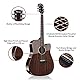 Rosen G31 Dreadnought Akustikgitarre Black Solid Mahagoni Top 41 Zoll Guitarra Full Size Cutaway mit Gloss Finish Bundle Starter Kit mit Gig Bag, Stimmgerät, Saiten, Gurt und Plektren