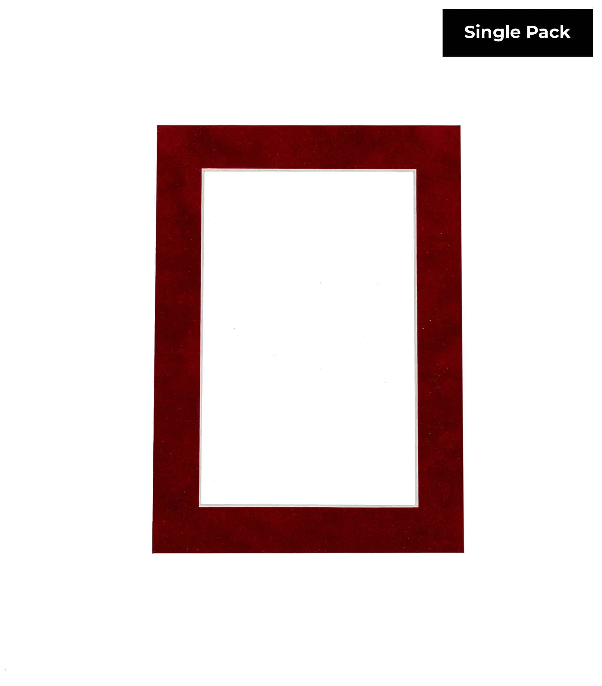 11x14 Mat Bevel Cut for 9x12 Photos - Acid Free Bright Red Suede Precut Matboard - for Pictures, Photos, Framing - 4-ply Thickness