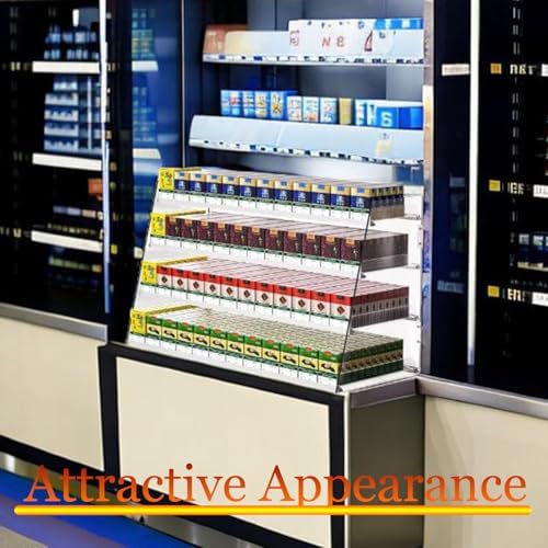 Wall Mounted Acrylic Cigarette Display Rack - Portable Cigarette Organizer Holder & Dispenser Cabinet, Stylish Shelf for Easy Access, Size H42cm x W29cm x L62cm