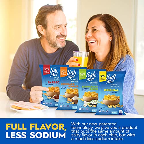 SaltMe! 4 flavor variety pack Potato Chips, 50% Low Salt, Kosher, Non-GMO, Better for You Chips, Original-BBQ-SC&Onion-Ched&Sour Cream 5 Ounces, Pack of 6 - Image 6