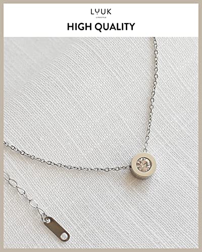 LUUK LIFESTYLE Stainless steel necklaces for women with pendant, trendy jewelry, Happiness card, lucky charm, friendship gift, women's jewellery, stylish gift idea for her, silver, gold and rose gold4