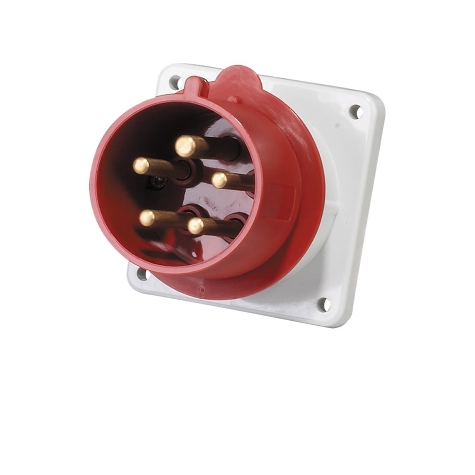 Conector de aviación y Enchufe Industrial, Resistente al Agua, inversa IP44, Acoplamiento 3 núcleos, 4 Agujeros, 5 Corazones, 16A/32A(5P16A IP44 Concealed GP815)