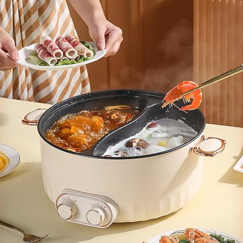 Kensbro Hotpot Elektrisch Pot, 6L Hot Pot Elektrisch, 2000W Tragbare Multifunktionale Antihaft-Bratpfanne mit Schnellheizung & Doppeltes Drehknopf für Wohnheim Camping Haus Kensbro Hotpot Elektrisch Pot, 6L Hot Pot Elektrisch, 2000W Tragbare Multifunktionale Antihaft-Bratpfanne mit Schnellheizung & Doppeltes Drehknopf für Wohnheim Camping Haus