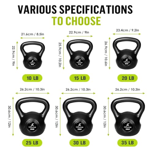 Image of ProsourceFit Vinyl Plastic Kettlebell from 10, 15, 20, 25, 30 and 35 lbs