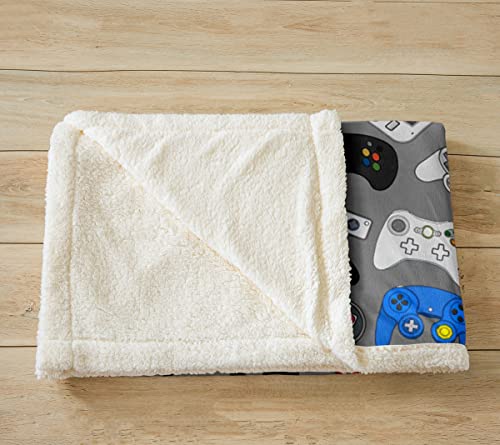 Gamepad Blanket Console Gamer Sherpa Blanket for Kids Boys Video Game Gamepad Throw Blanket Novelty Modern Game Controller Plush Blankets,Fuzzy Blanket 40x50 Inch - Image 2