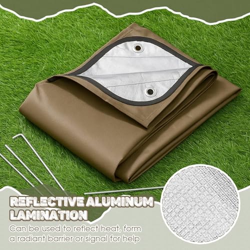 Image of Kingdder 2 Pcs Heavy Duty Emergency Blankets for Survival Camping Blanket Insulated Tarp 60 x 82 Inches Outdoor Waterproof Thermal Reflective Tarp Tent Insulation for Camp Hiking Picnic
