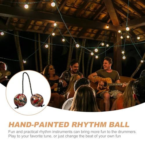 Milisten Hand-Painted Rhythm Sand Ball Portable Percussion Instrument Lightweight Shaker for Drummers Music Classes Educational Games Concerts Group Performances - Image 4