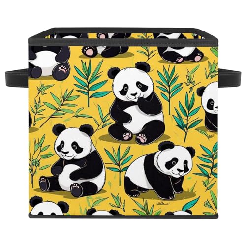Boîte de rangement panda jaune panier pliable bébé cadeau de naissance utile