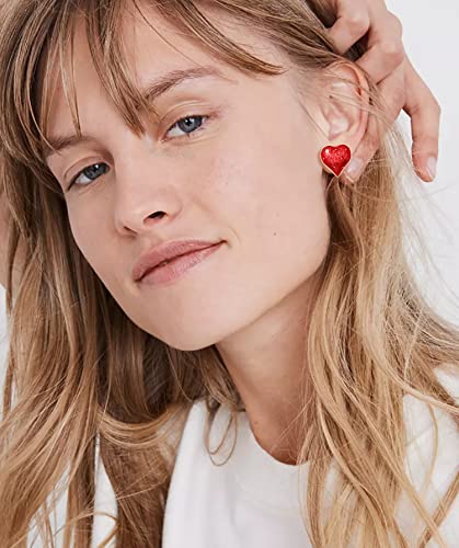 Cealxheny 3 Pairs Valentine’S Day Heart Stud Earrings For Women Glitter Rhinestone Heart Earrings Sweet Red Pink Heart Ear Studs Valentine’S Day Gifts Holiday Accessory thumb #1