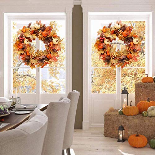 Décoration de porte d'entrée automnale et guirlande de Thanksgiving 50cm
