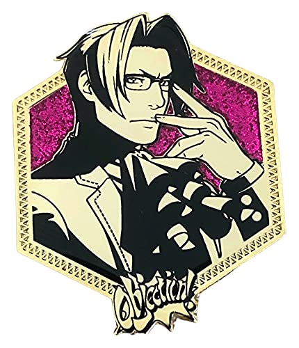 Golden Older Miles Edgeworth - 1st Edition Ace Attorney Collectible Pin