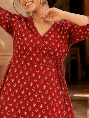 Image of feranoid Women Cotton Angrakha Kurti