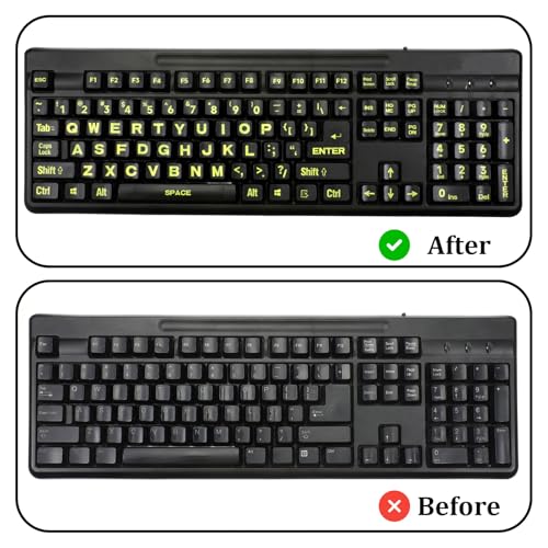 2 piezas calcomanías para teclado con letras grandes en inglés miniatura 7