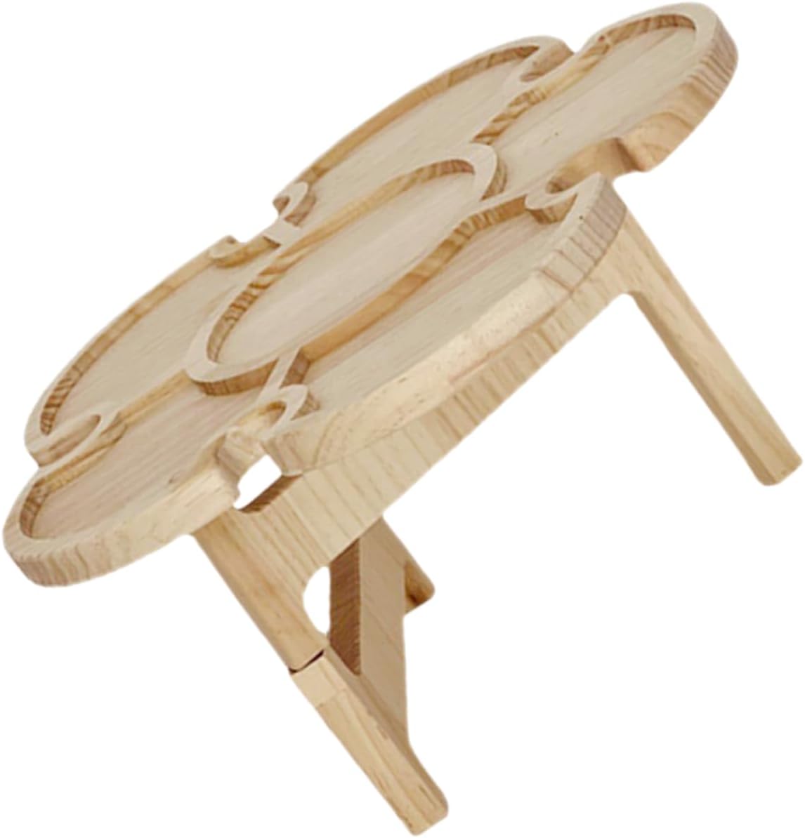 YARNOW Portable Wooden Folding Wine Table Multi-Function Outdoor Picnic Desk for Wine Fruit Storage for Beach Camping and Gatherings Compact Design Wood Construction