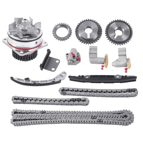 INGKAN VQ35DE Engine Timing Chain Water Pump Kit Fits for Infiniti EX35 08-12/ FX35 07-12/ G35 07-08/ M35 07-10, Nissan 350Z 07-09 3.5L V6 DOHC VQ35DE Engine OE 13024-AL50A 13025-EA22A 13021-AL51A
