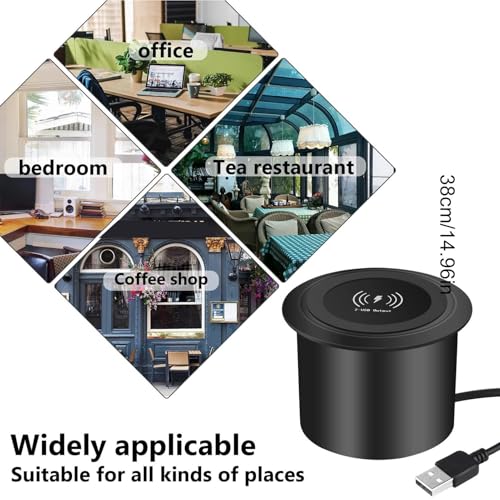 USB invisible wireless charging oculto para mesas y escritorios 4