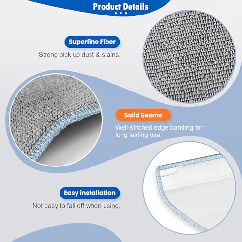 Image of 6 Pack Mop Replacement for iRobot Roomba Combo Essential Robot Vacuum & Mop Y0140 / Y0110 / Q011 / Q012 / Q052 / Roomba 104 / Roomba 105 Combo, Microfiber Washable Mopping Pads