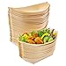 MATANA 100 Platos de Bambú en Forma de Barco, 22x11cm - Ecológicos Cuencos de Postre de Aperitivo