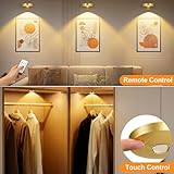 Lightsjoy 3 Pack Picture Lights for Wall Rechargeable Battery Spot Light 3 Color Temperature Dimmable LED Wall Lights Wireless Remote Control Stair Lights Timer Magnetic Art Painting Light Gold - Image 3
