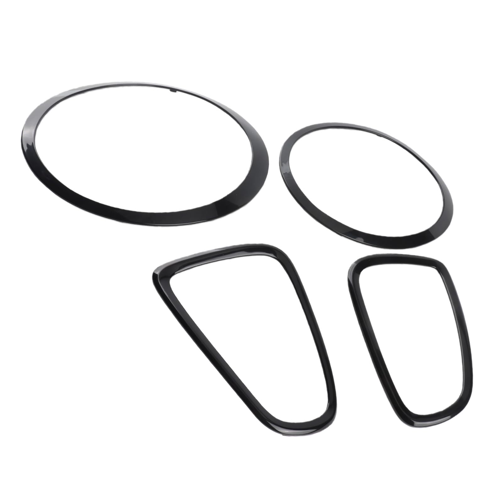 Dpofirs Embellecedores para faros delanteros, 4 unidades, kit de molduras envolventes, color negro brillante, repuesto para Mini R56 R57 R58 R59 S JCW 2007-2015 Convertible R57