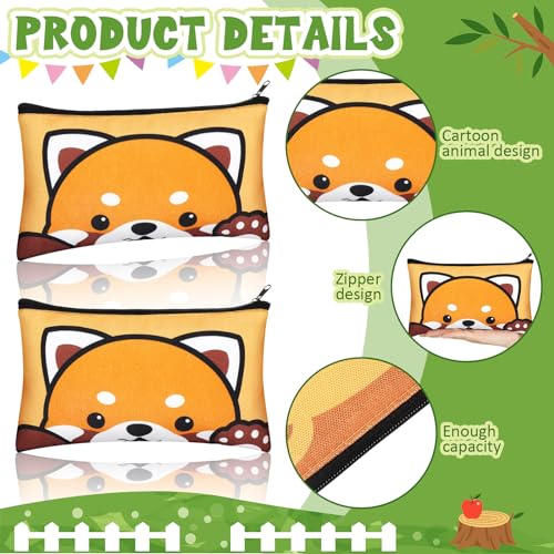 Image of Dispowreath 24 Pcs Cartoon Zipper Pencil Pouch Bulk Cute Cartoon Pencil Case Multicolored Cat Panda Pen Bag Stationery Spring Back to School First Day of School Gifts for Boys and Girls