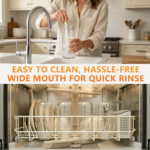 Image of Ruckae Glass Juice Bottles,Juicing Bottles,Smoothie Bottles,Juice Containers,Glass Bottles with Lids-Leakproof Airtight 16 oz 12 Pack for Meal Prep-with Straws for Juice,Iced Coffee,Kombucha