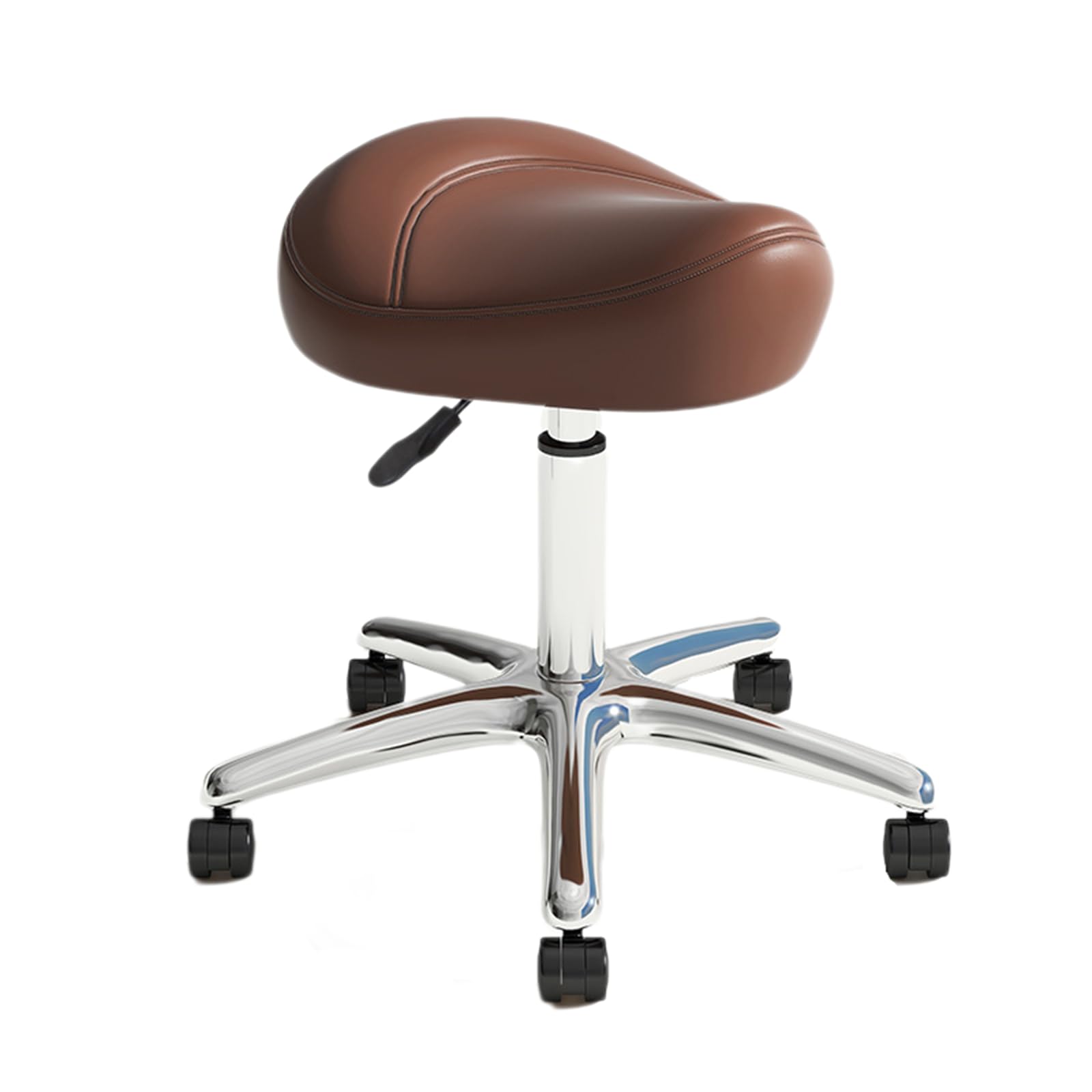 Sgabello ergonomico a sella con ruote, sedia da disegno regolabile per cucina, salone, bar, ufficio, spa, design resistente