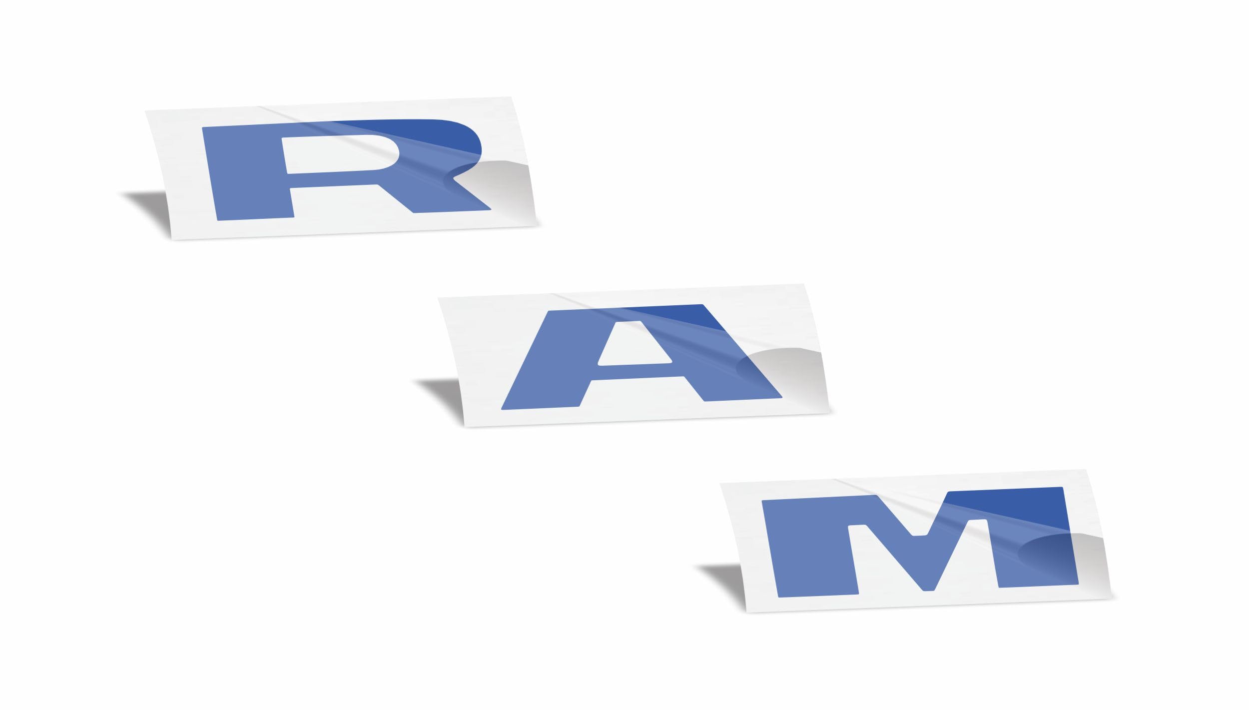 RAM Tailgate Emblem Overlay Decal Stickers 2025 Ram 1500 (Color: Reflective Blue)