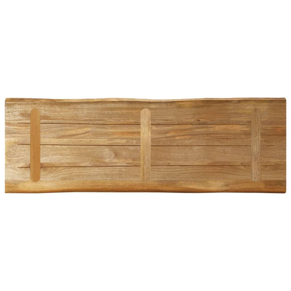 vidaXL Tablero de Mesa Borde Natural Madera Maciza Mango 140x40x2,5 cm, Superficie de Mesa, Tablero de Mesa de Madera, Tablero de reemplazo