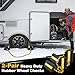 SHALL Wheel Chocks, Heavy Duty Rubber Wheel Chocks with 3 Reflective Strips, Solid Block Stopper for RV Trailer Camper Truck Car Aircraft, 2 Pair/4 Pack with Rope, Yellow